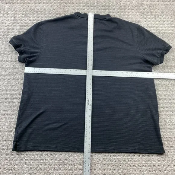 CK Calvin Klein Polo Shirt Men XXL Black Gray Striped Spell Out Chest Logo Golf - Picture 8 of 10